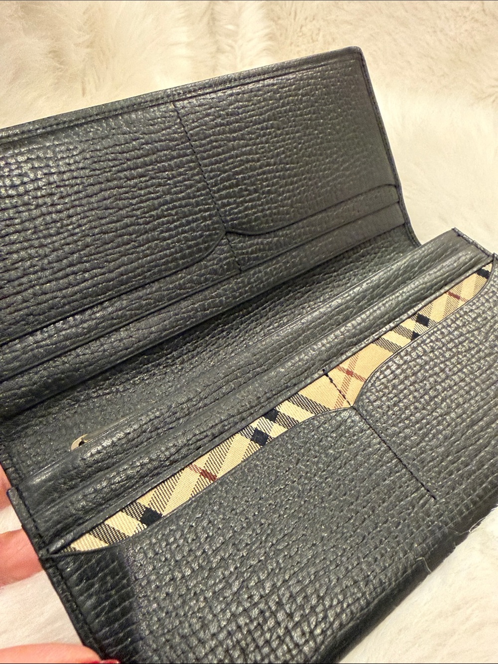 Burberry Classic Black Leather Long Wallet NEW no tags Beautiful!!!